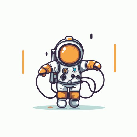 Téléchargez les illustrations : Astronaute en combinaison spatiale. Illustration vectorielle. design plat. - en licence libre de droit
