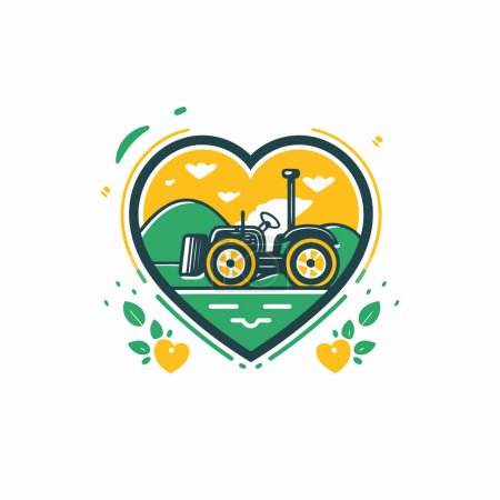Illustration for Tractor logo template. Vector illustration of farm and agriculture logo. - Royalty Free Image