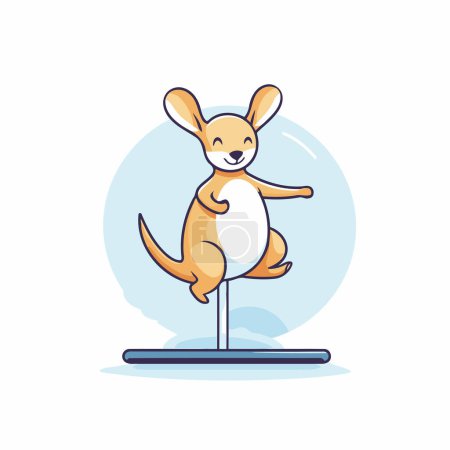Illustration for Cute kangaroo sitting on a stand. Vector illustration. - Royalty Free Image