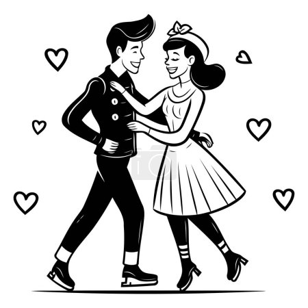 Illustration for Couple in love dancing tango. Couple in love dancing tango. Vector illustration. - Royalty Free Image