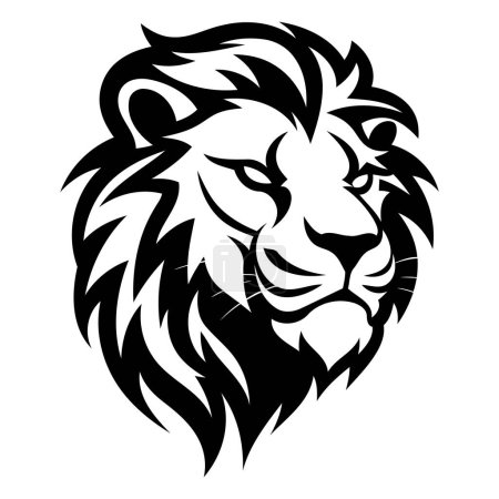 Téléchargez les illustrations : Tête de lion isolée sur fond blanc. Illustration vectorielle pour votre design - en licence libre de droit