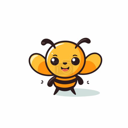 Illustration for Cute cartoon bee. Vector illustration. Isolated on white background. - Royalty Free Image