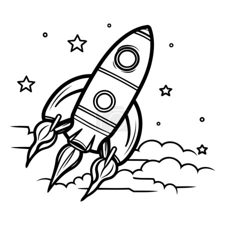 Illustration for Rocket start up doodle icon vector illustration designicon vector illustration design - Royalty Free Image