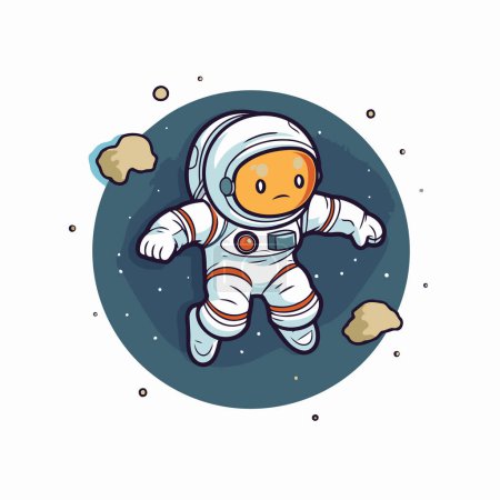 Illustration for Astronaut in space. vector illustration. flat design style. - Royalty Free Image