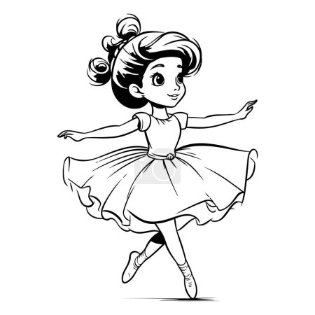Cute little ballerina in a tutu. Vector illustration.