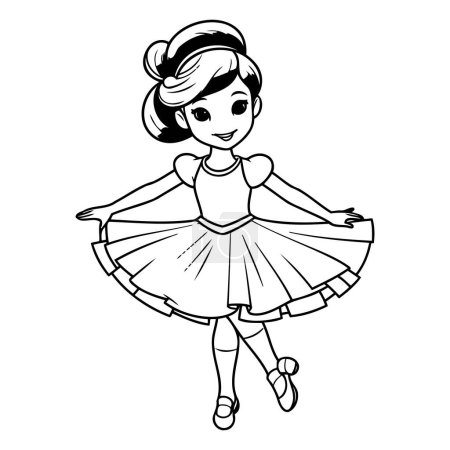 Téléchargez les illustrations : Ballerine mignonne dans un tutu. Illustration vectorielle. - en licence libre de droit