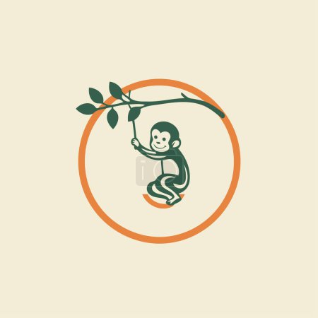 Ilustración de Logo del mono. logotipo del mono. logotipo del mono. logotipo del mono. logotipo del mono - Imagen libre de derechos
