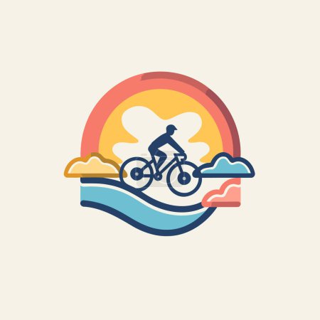 Téléchargez les illustrations : Modèle de conception de logo cyclisme. Icône vectorielle vélo. Illustration vectorielle. - en licence libre de droit