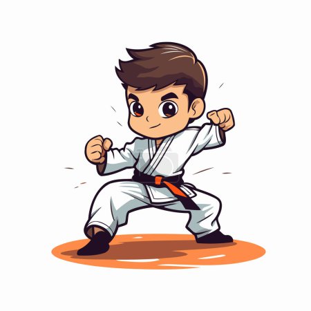 Illustration for Karate boy. Vector illustration of a karate boy. Cartoon style. - Royalty Free Image