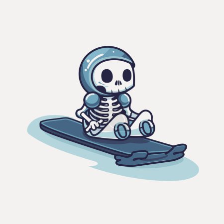 Illustration for Skeleton on the phone screen. Vector illustration. Cartoon style. - Royalty Free Image