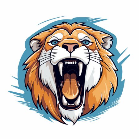 Ilustración de La mascota cabeza de león. Ilustración vectorial de la mascota cabeza de león para el equipo deportivo. - Imagen libre de derechos