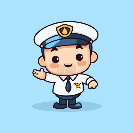 Illustration for Cute sailor boy cartoon character. Cute cartoon vector illustration. - Royalty Free Image