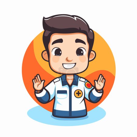 Illustration for Cute Doctor Cartoon Character Vector Illustration. Medical And Healthcare Concept - Royalty Free Image
