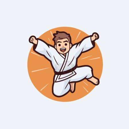 Téléchargez les illustrations : Du taekwondo. illustration vectorielle des arts karatésiques. - en licence libre de droit