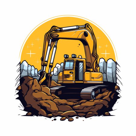 Ilustración de Icono de excavadora. Ilustración vectorial de una excavadora para su diseño - Imagen libre de derechos