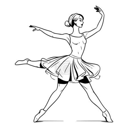 Téléchargez les illustrations : Belle ballerine en tutu. Croquis. Illustration vectorielle. - en licence libre de droit