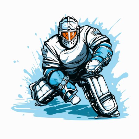 Illustration for Cricket player in helmet and gloves. vector sport illustration. - Royalty Free Image