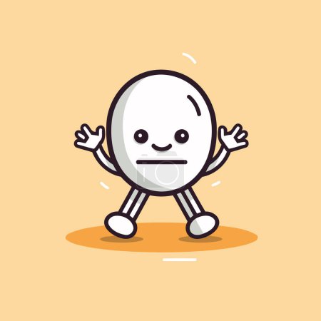 Illustration for Cute white emoticon with arms and legs. vector illustration. - Royalty Free Image