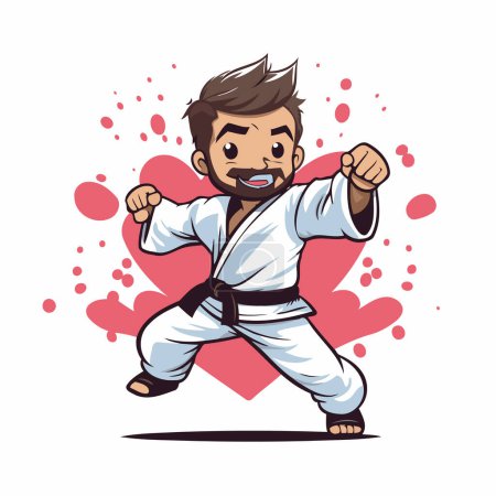 Illustration for Karate man vector illustration. Cartoon karate man vector illustration. - Royalty Free Image