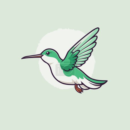Téléchargez les illustrations : Illustration vectorielle colibri en style dessin animé. icône Colibri. - en licence libre de droit