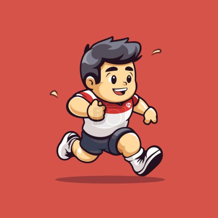 Ilustración de Hombre corriendo diseño de personajes de dibujos animados. Ilustración vectorial de un niño corriendo. - Imagen libre de derechos