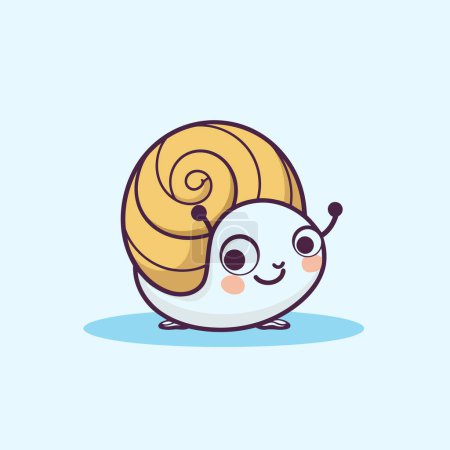Illustration for Cute cartoon snail character. Vector illustration. Cute animal. - Royalty Free Image