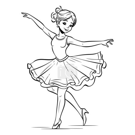 Téléchargez les illustrations : Belle ballerine en tutu. Croquis. Illustration vectorielle. - en licence libre de droit