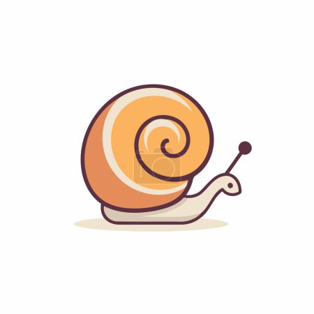 Illustration for Snail icon. Vector illustration of a snail on white background. - Royalty Free Image