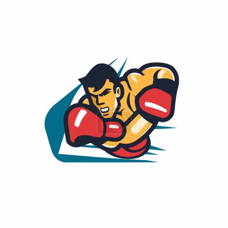 Illustration for Boxing logo. Vector illustration of a boxer in boxing gloves. - Royalty Free Image