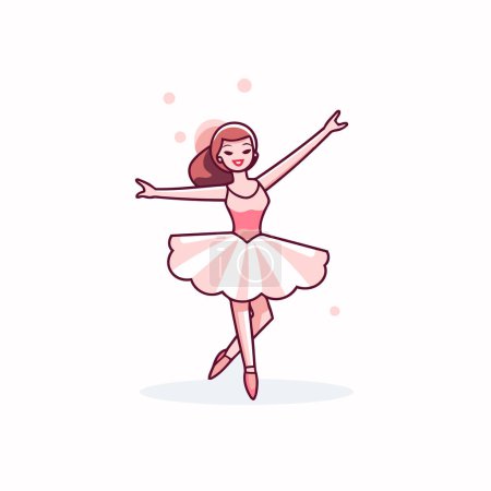 Ilustración de Linda bailarina en un tutú. Ilustración vectorial. - Imagen libre de derechos