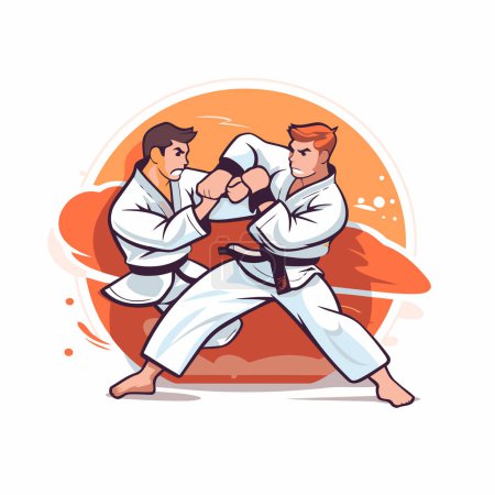 Illustration for Taekwondo vector illustration. Tae Kwon Do fighter. - Royalty Free Image