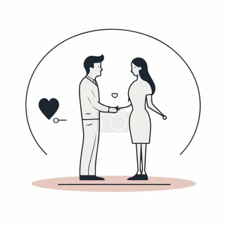 Illustration for Couple in love. Man and woman holding hands. Vector illustration - Royalty Free Image