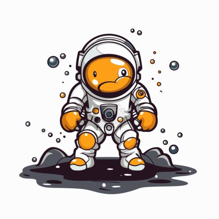 Illustration for Astronaut in space. Vector illustration. Isolated on white background. - Royalty Free Image