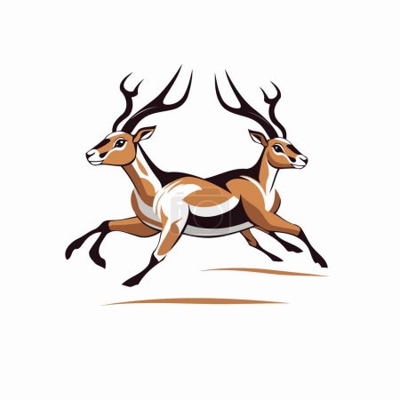 Ilustración de Ilustración de vectores de ciervos sobre fondo blanco para el diseño de su sitio web. logo. aplicación. Interfaz - Imagen libre de derechos
