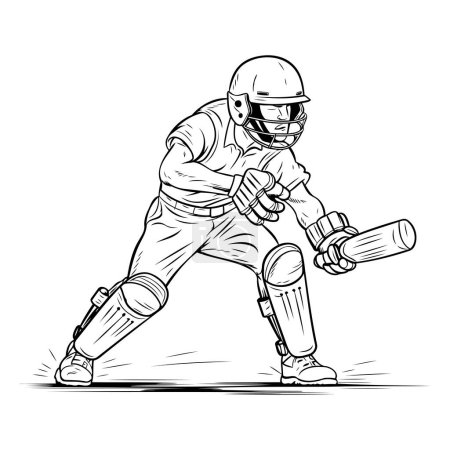 Téléchargez les illustrations : Joueur de cricket en action. Illustration vectorielle du joueur de cricket en action. - en licence libre de droit