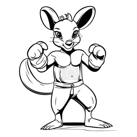 Illustration for Vector illustration of a hamster in boxing pose. Cartoon style. - Royalty Free Image