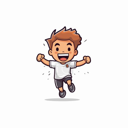 Illustration for Running boy cartoon character vector illustration design. Running boy vector illustration. - Royalty Free Image
