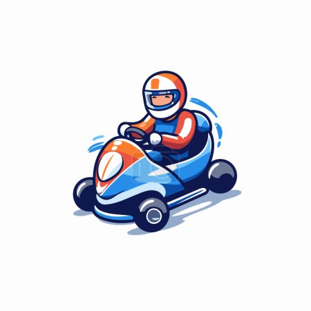 Téléchargez les illustrations : Icône de karting de bande dessinée. Illustration vectorielle d'un karting. - en licence libre de droit