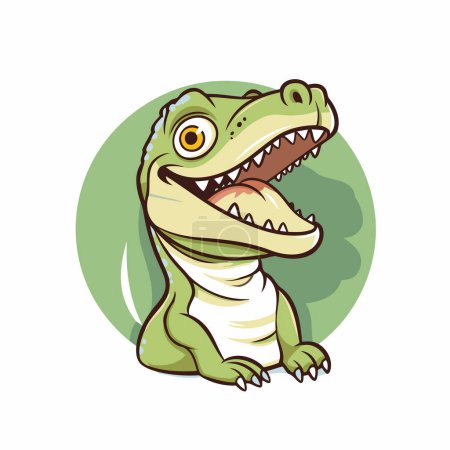 Illustration for Cartoon crocodile. Vector illustration of a cute crocodile. - Royalty Free Image