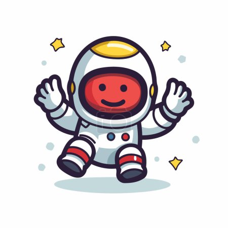 Ilustración de Cartoon Astronaut Vector Illustration (en inglés). Carácter lindo astronauta - Imagen libre de derechos