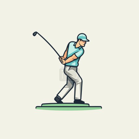 Illustration for Golf player. Vector illustration of a golfer playing golf. - Royalty Free Image