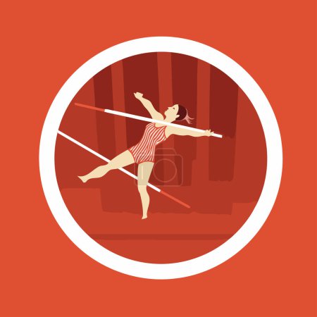 Rhythmic gymnastics icon. Flat design. Vector illustration.