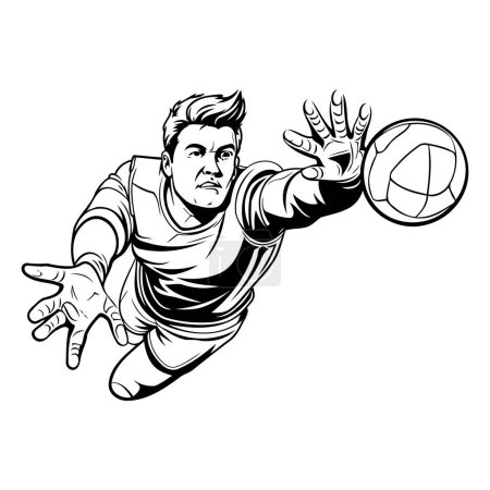 Illustration for Soccer player with ball. Vector illustration ready for vinyl cutting. - Royalty Free Image