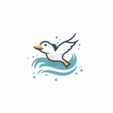 Illustration for Seagull Icon Logo Design Element. Modern Vector Illustration. - Royalty Free Image