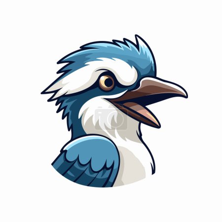 Illustration for Illustration of a kingfisher bird isolated on a white background. - Royalty Free Image