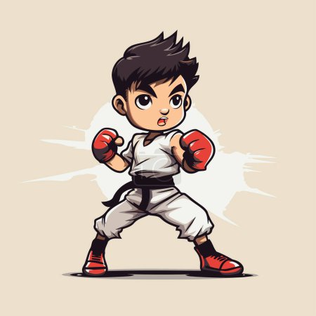Illustration for Karate boy. Vector illustration of a cartoon karate boy. - Royalty Free Image