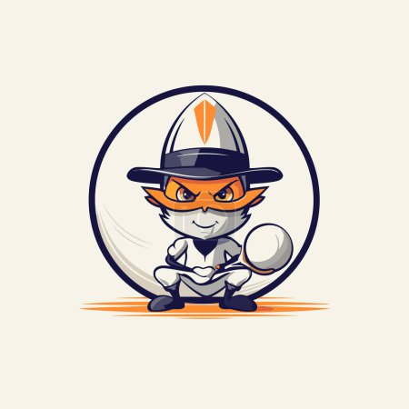 Illustration for Cricket Mascot with ball and racket. Vector illustration. - Royalty Free Image