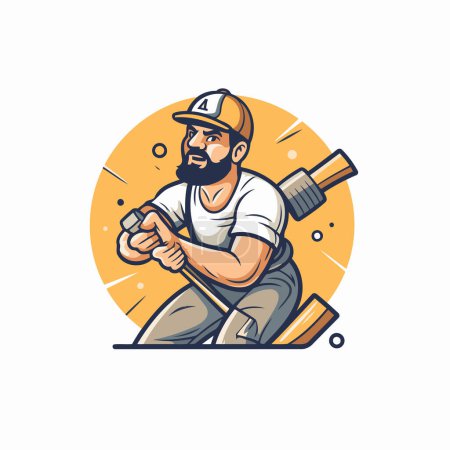 Carpenter. woodcutter icon. Woodcutter vector illustration