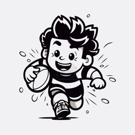 Illustration for Cartoon rugby player. Vector illustration of a cartoon rugby player. - Royalty Free Image