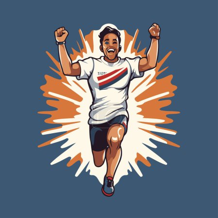 Illustration for Running man. Vector illustration of a running man. Healthy lifestyle. - Royalty Free Image
